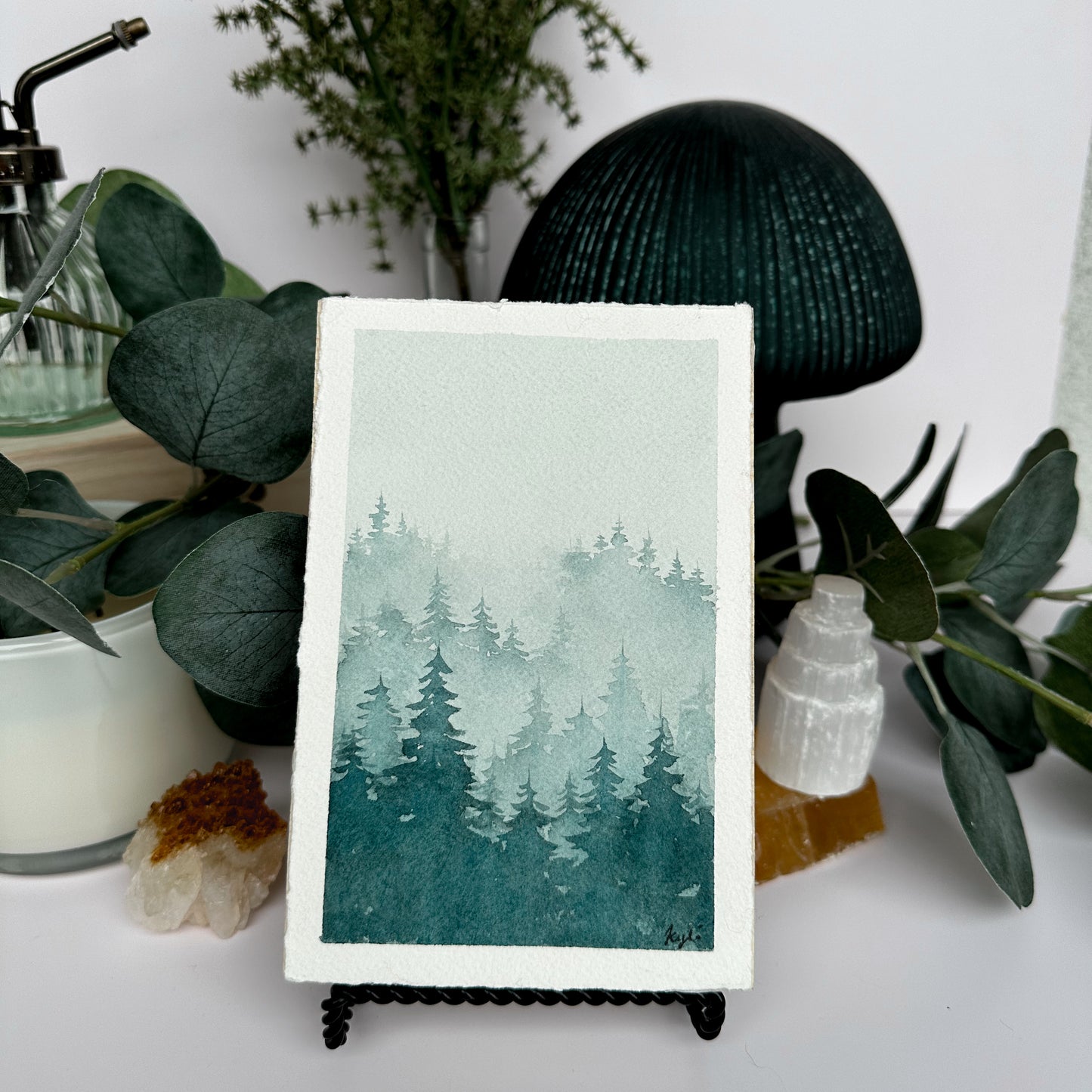 Watercolor Layered Trees