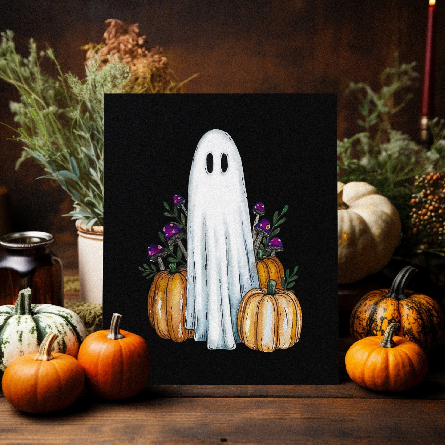 Pumpkin and Mushroom Ghost