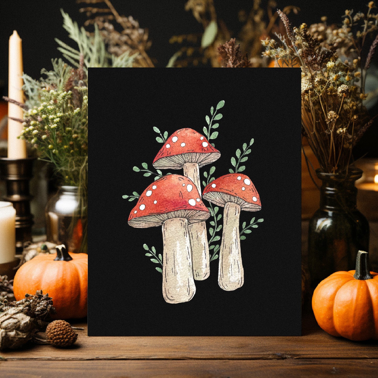 Three Mushrooms Print