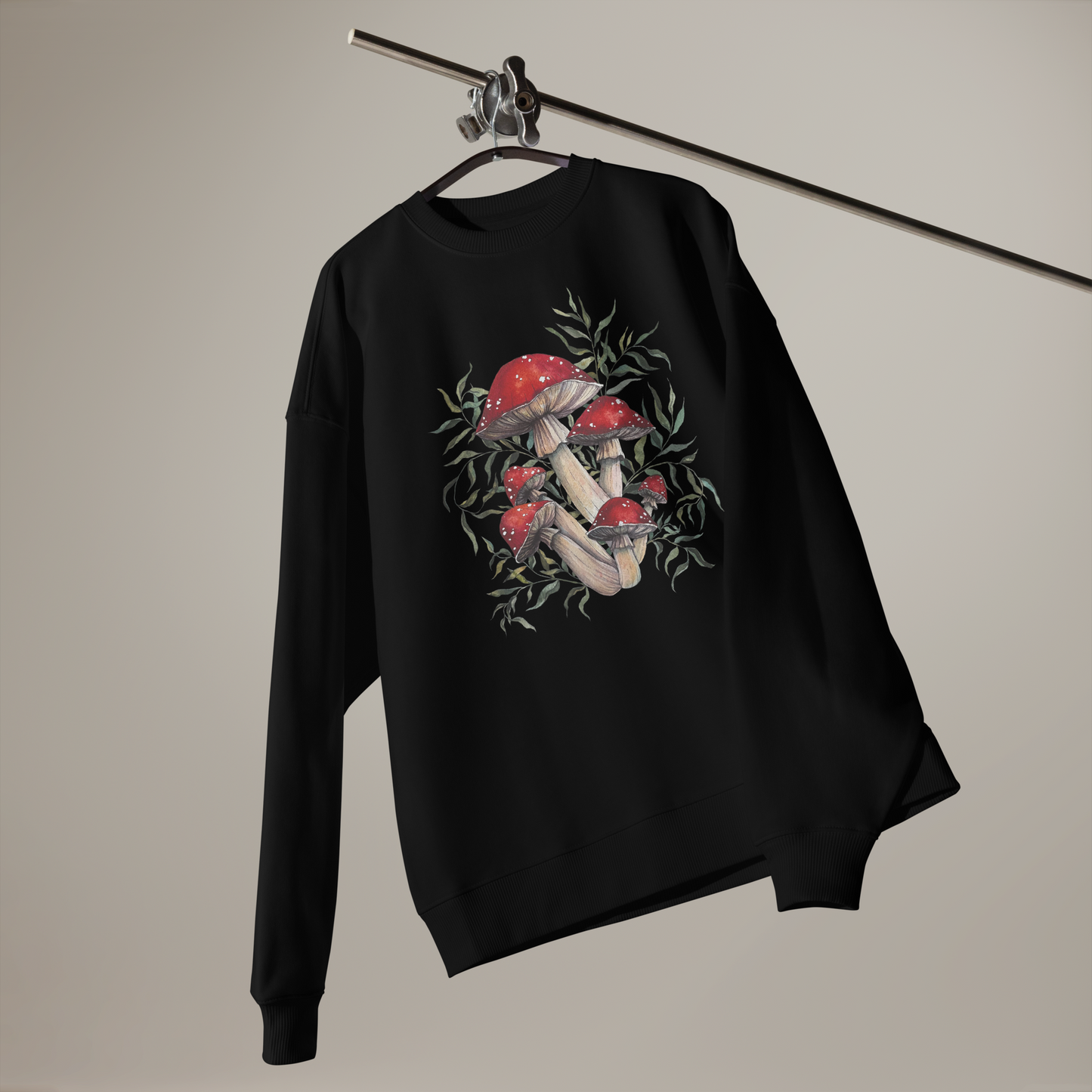 Unisex Mushroom Print organic oversized sweatshirt