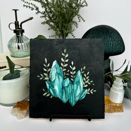 Teal Crystals Paiting