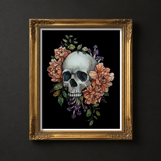 Skull In Bloom Fine Art Print