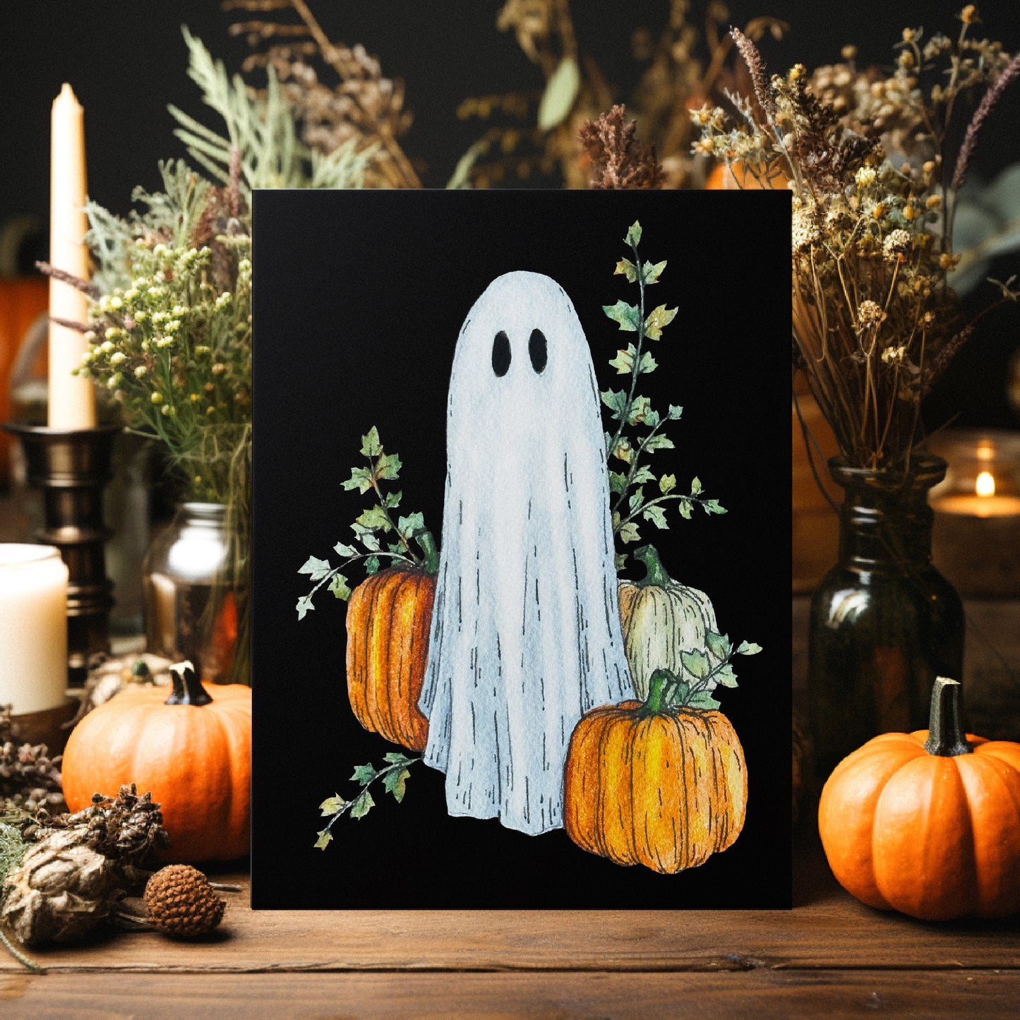 Pumpkin Ghost Print