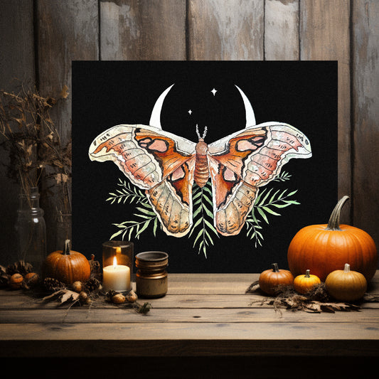 Moth and Moon Print