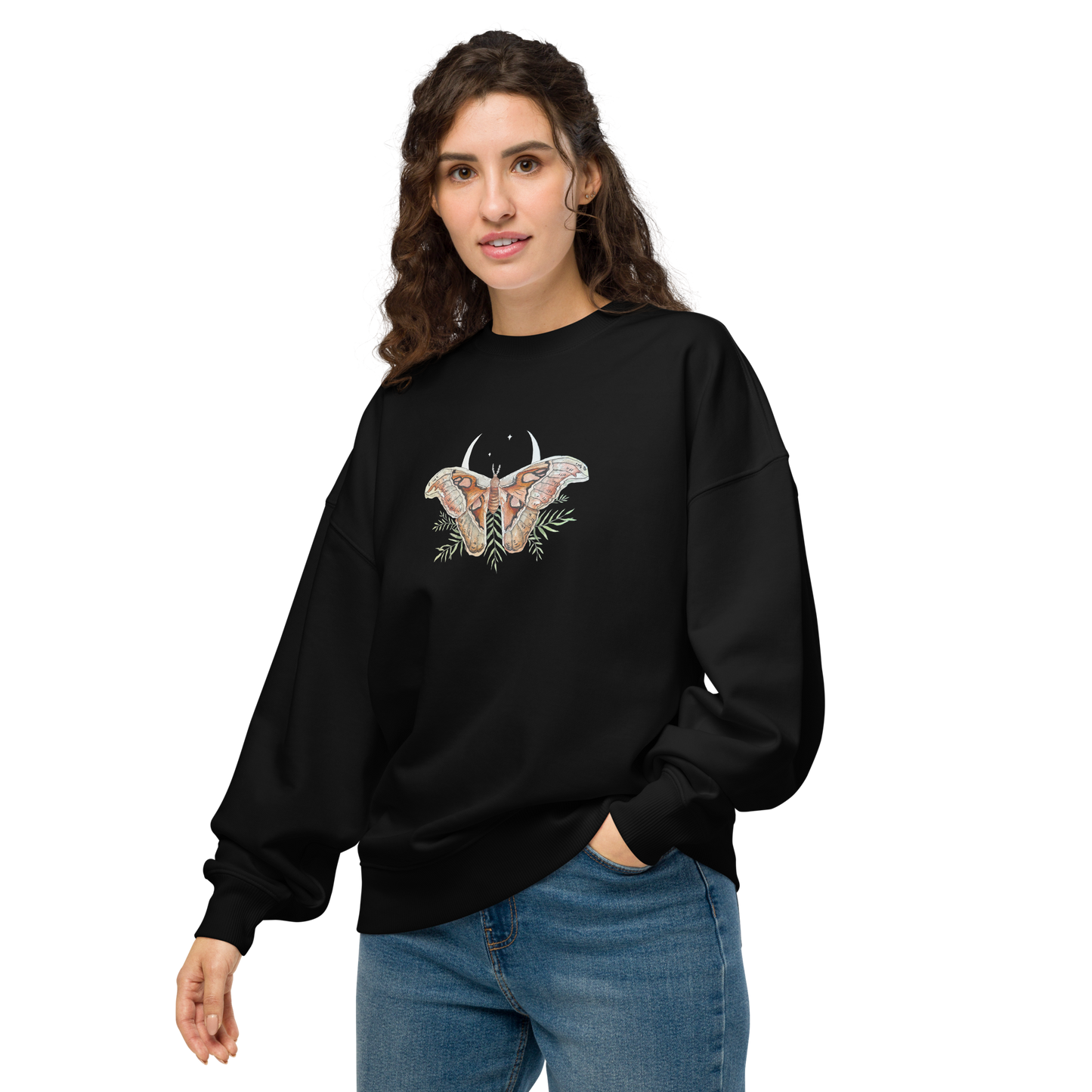 Unisex Moth Organic Oversized Sweatshirt