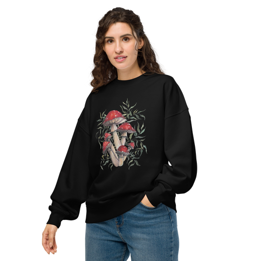 Unisex Mushroom Print organic oversized sweatshirt